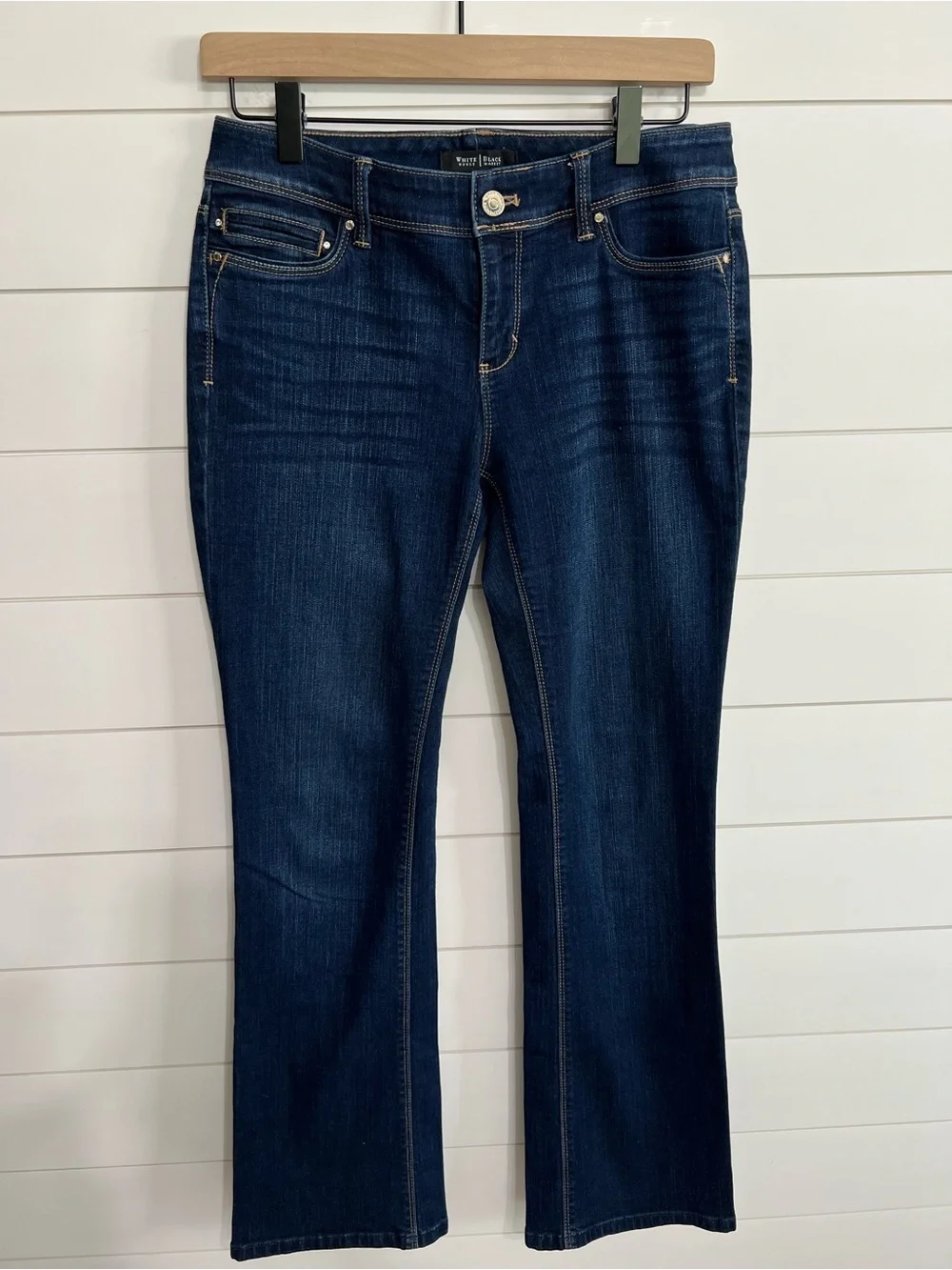 White House Black Market Bootcut Jeans Women 2P Dark Wash Mid Rise Stretch Denim